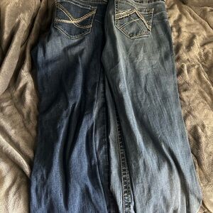 Ariat Women's Boot Cut Jeans - Dark Blue & Light Blue Wash